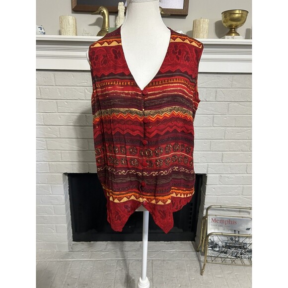 Vintage Southwestern Aztec Vest Women’s Size Small Festival Boho - Picture 1 of 4